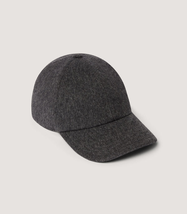 purdey Merino Baseball Cap in Charcoal