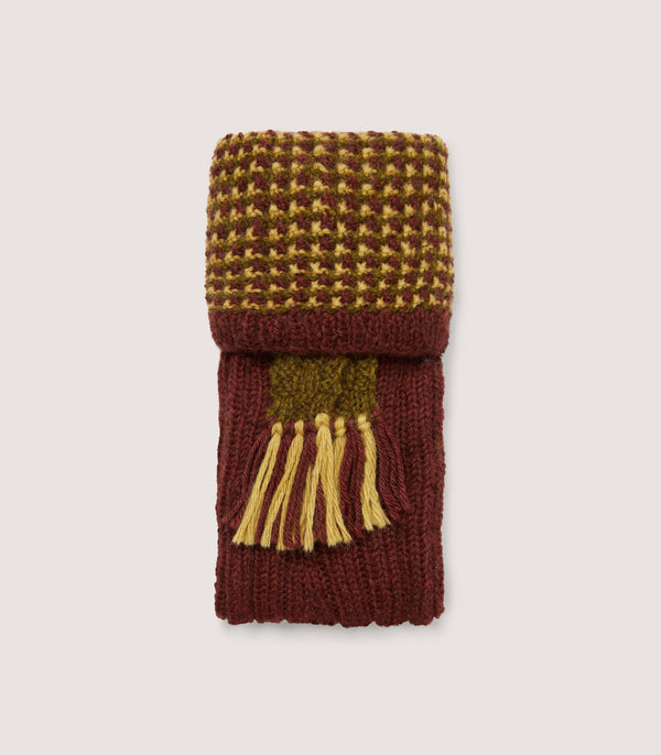 purdey Pentire Cross Knit Socks in Chestnut