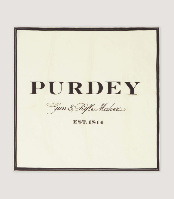 purdey Purdey 1814 Pocket Square in Ecru