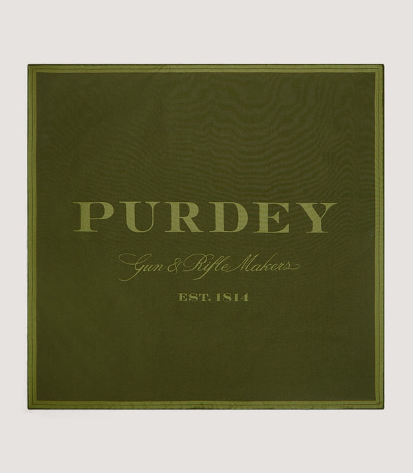 purdey Purdey 1814 Pocket Square in Forest Green