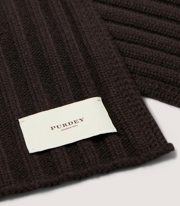 Purdey Ribbed Chunky Scarf In Chocolate