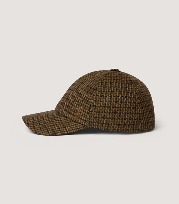 Purdey Small Check Baseball Cap In Clay