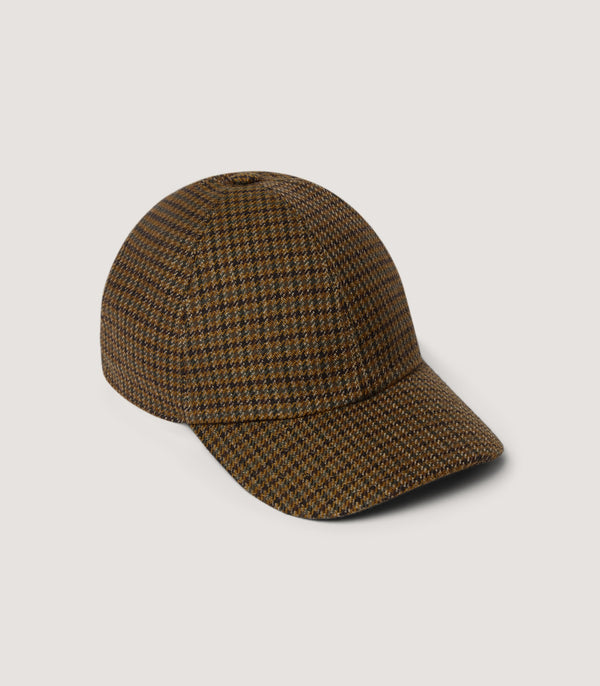 purdey Small Check Baseball Cap in Clay