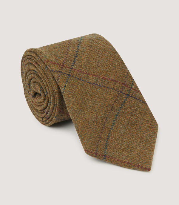 Purdey Tweed Check Tie In Berkshire Green
