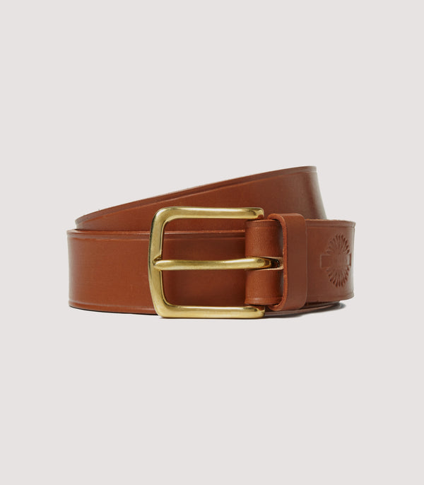 purdey Unlined Bridle Leather Belt In London Tan