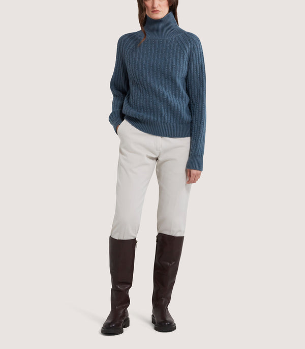 Purdey Women's Annabel Roll Neck In Canvas Blue