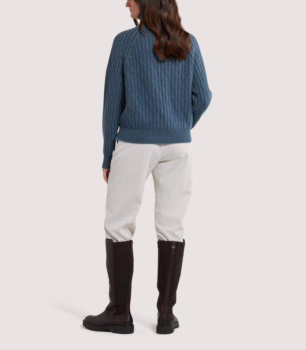 Purdey Women's Annabel Roll Neck In Canvas Blue