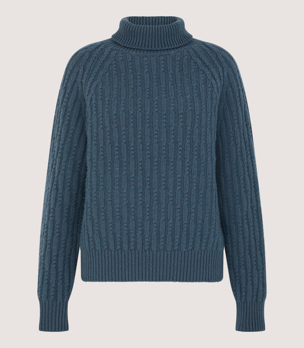 purdey Women's Annabel Roll Neck in Canvas Blue