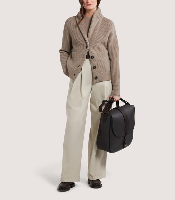 Purdey Women's Clifford Ribbed Cardigan In Taupe