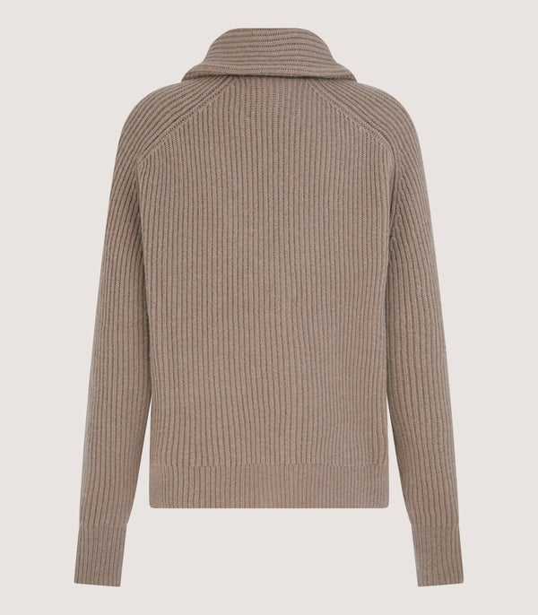 Purdey Women's Clifford Ribbed Cardigan In Taupe