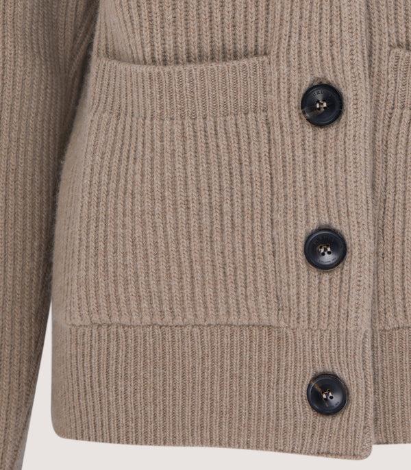 Purdey Women's Clifford Ribbed Cardigan In Taupe