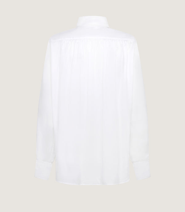 Purdey Women's Cotton Volume Sleeve Shirt In White