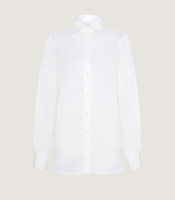purdey Women's Cotton Volume Sleeve Shirt in White