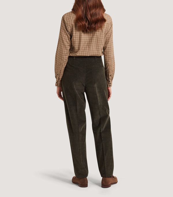Purdey Women's Double Pleat Trouser In Loden