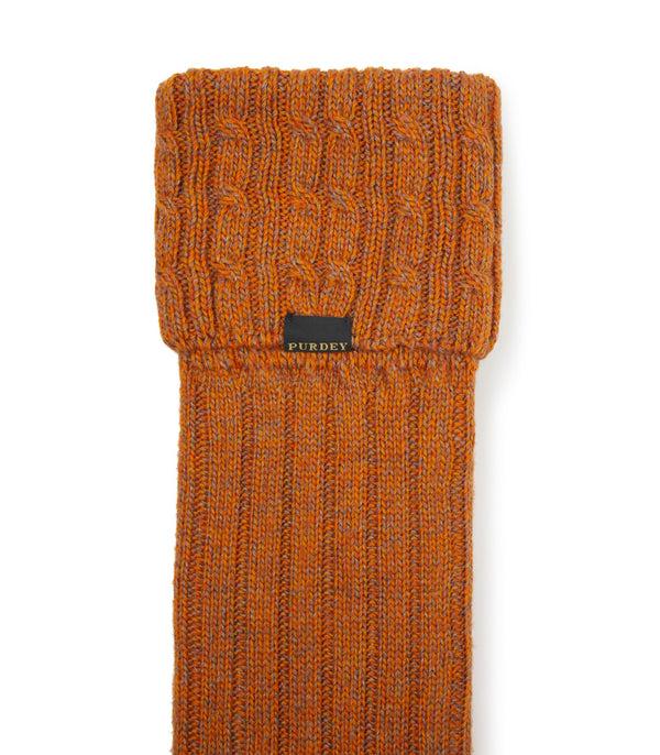 Purdey Women's Harris Glen Sock In Antique Gold