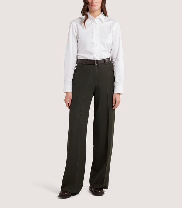 Purdey Women's Lace Placket Shirt In White