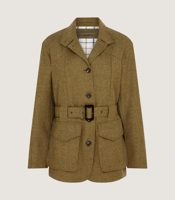 purdey Women's Lightweight Norfolk Jacket in Moss