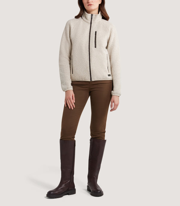 Purdey Women's Merino Lux Fleece Jacket In Taupe