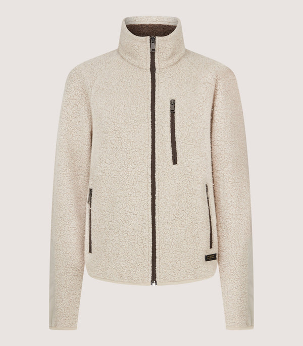 purdey Women's Merino Lux Fleece Jacket in Taupe