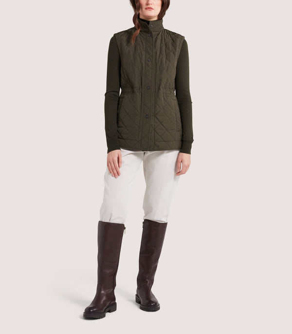 Purdey Women's Quilted Purdey Gilet In Dark Olive