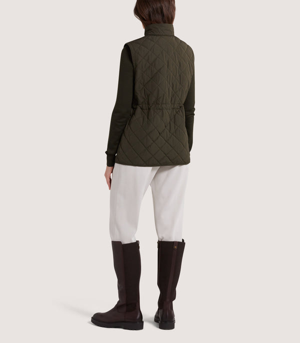 Purdey Women's Quilted Purdey Gilet In Dark Olive