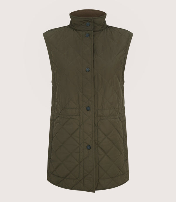 purdey Women's Quilted Purdey Gilet in Dark Olive