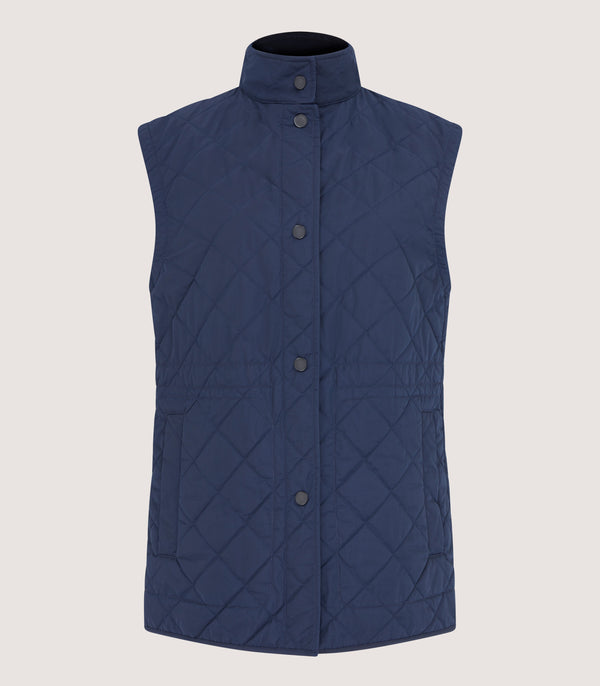 purdey Women's Quilted Purdey Gilet in Navy