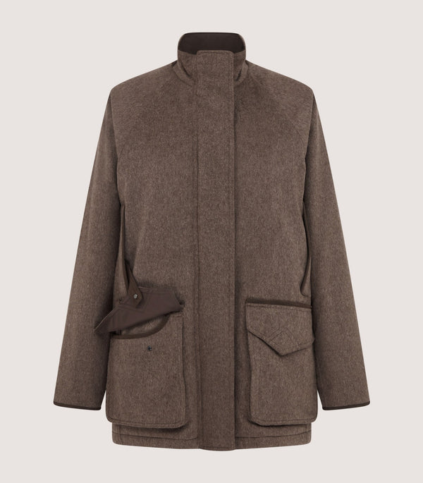 purdey Women's Raglan Field Coat in Taupe