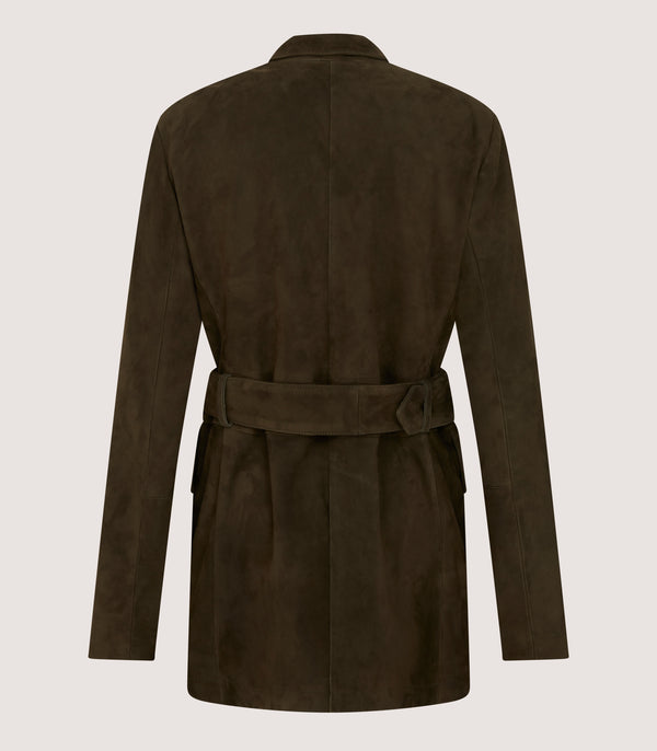 Purdey Women's Suede Wilton Jacket In Dark Olive