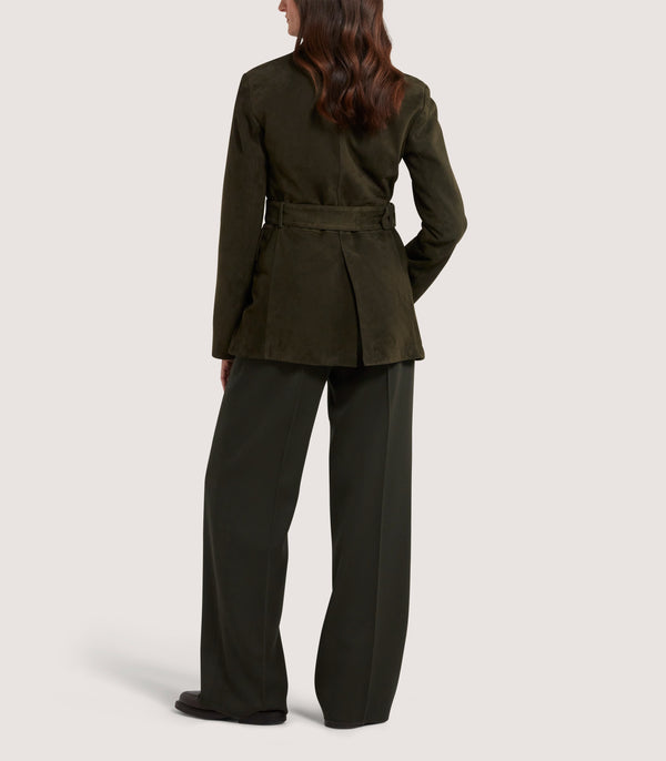 Purdey Women's Suede Wilton Jacket In Dark Olive