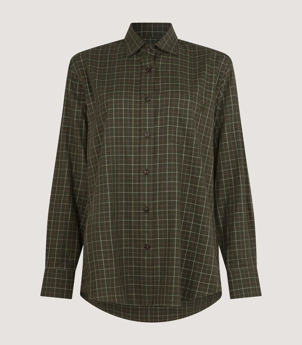 purdey Women's Tattersall Shooting Shirt in Loden