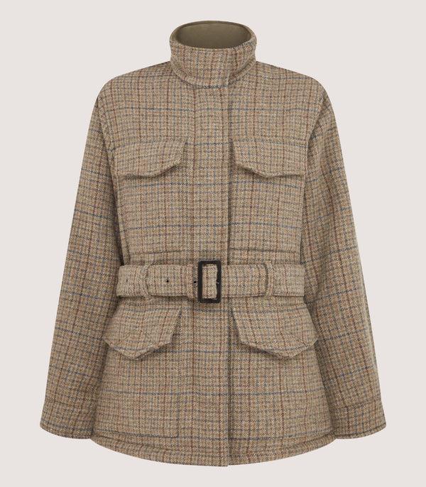 purdey Women's Tweed Belted Jacket in Maree