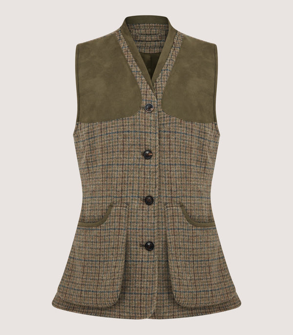 purdey Women's Tweed Sporting Vest in Maree