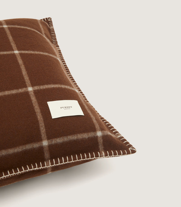 Purdey Wool Cashmere Silk Cushion In Chocolate
