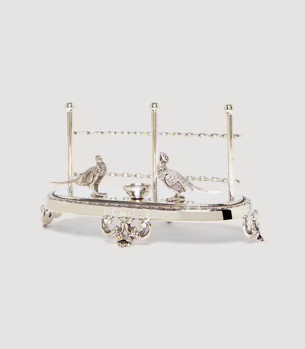purdey Sterling Silver Pheasant Cocktail Stick Holder