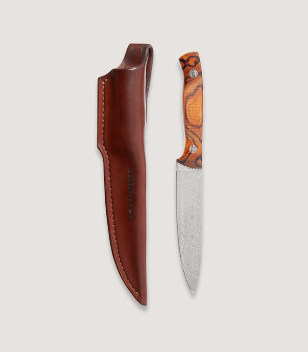 purdey The Damascus Red - Chequered Desert Iron Wood Knife