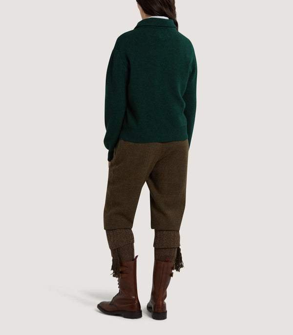 Purdey Women's Berkeley Shirt Collar Sweater In Emerald