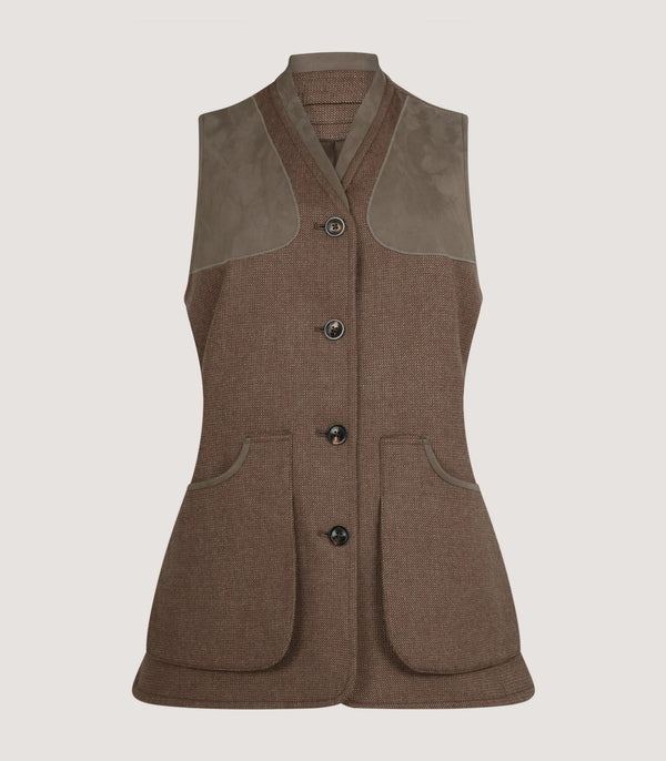 purdey Women's Cashmere Tweed Shooting Vest in Percy