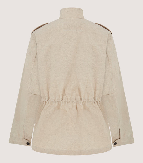 Purdey Women's Cotton Linen Field Jacket In Pale Stone