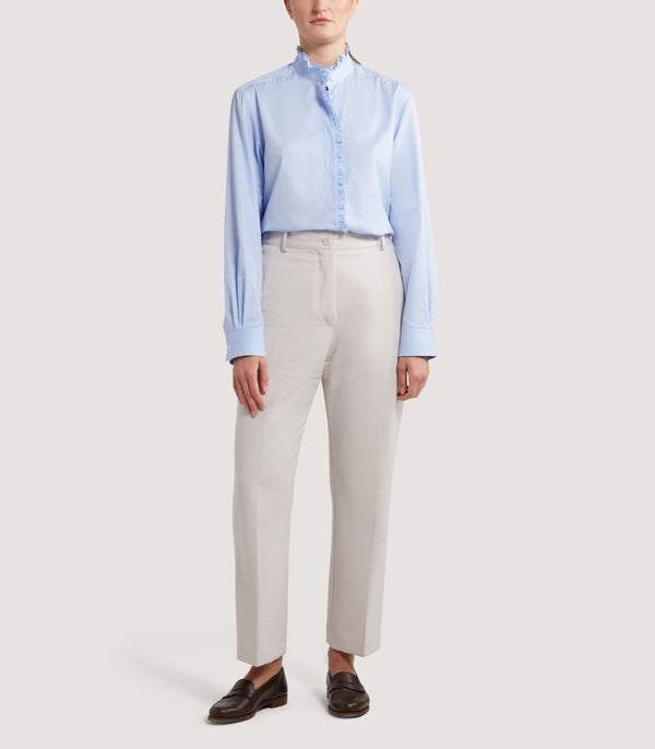 Purdey Women's Cotton Pie Crust Shirt In Oxford Blue