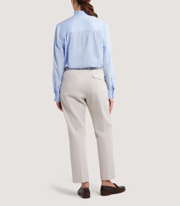 Purdey Women's Cotton Pie Crust Shirt In Oxford Blue