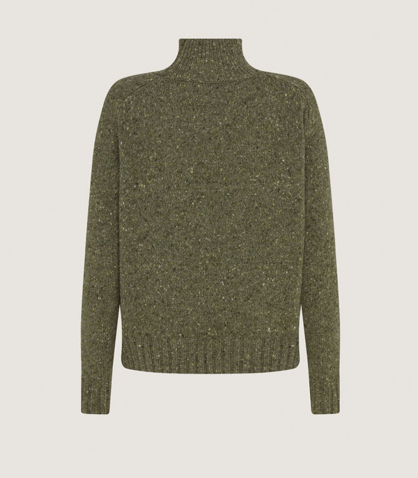 Purdey Women's Fifescar Cash Donegal High Neck Sweater In Loden