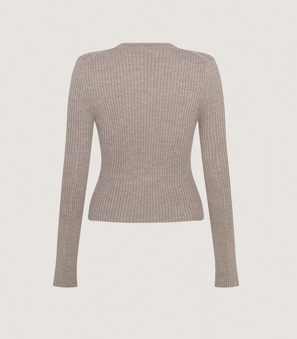 Purdey Women's Hartfell Cash Silk Wool Sweater In Taupe