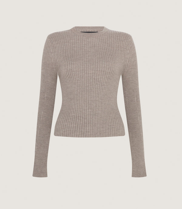 purdey Women's Hartfell Cash Silk Wool Sweater in Taupe