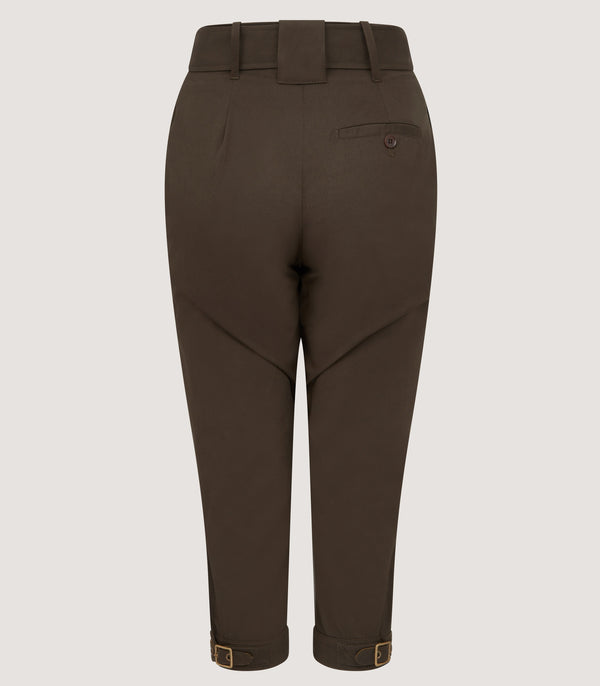 Purdey Women's High Waisted Cotton Breeks In Dark Green