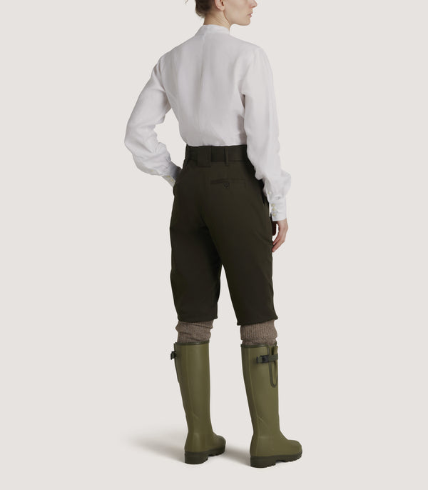 Purdey Women's High Waisted Cotton Breeks In Dark Green