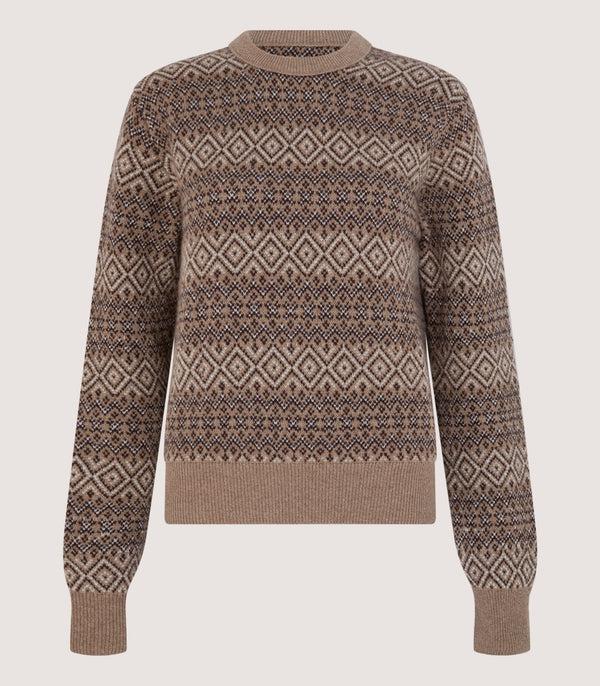 purdey Women's Kirkstone Cashmere Fairisle Jumper in Antler