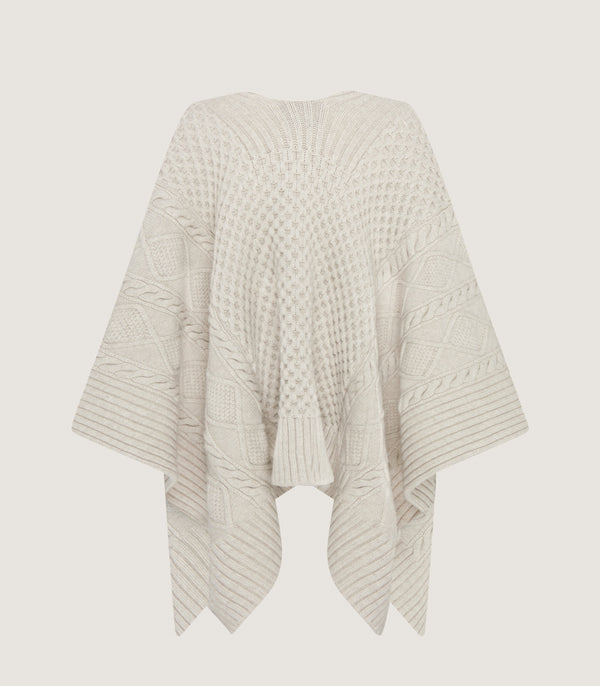 Purdey Women's Lammermuir Knitted Aran Cape In Ivory