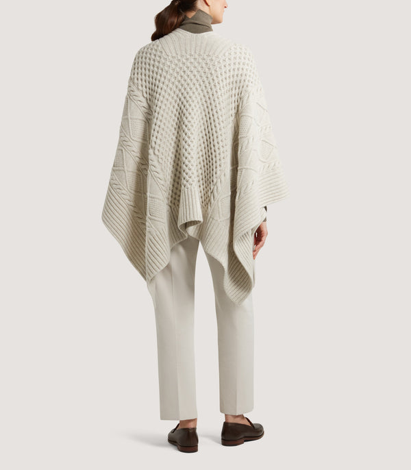 Purdey Women's Lammermuir Knitted Aran Cape In Ivory