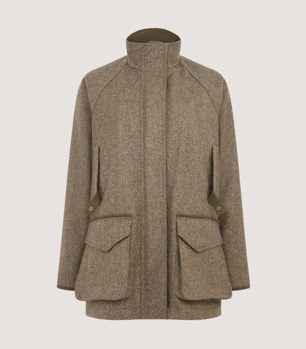 purdey Women's Lightweight Tweed Field Coat in Acorn